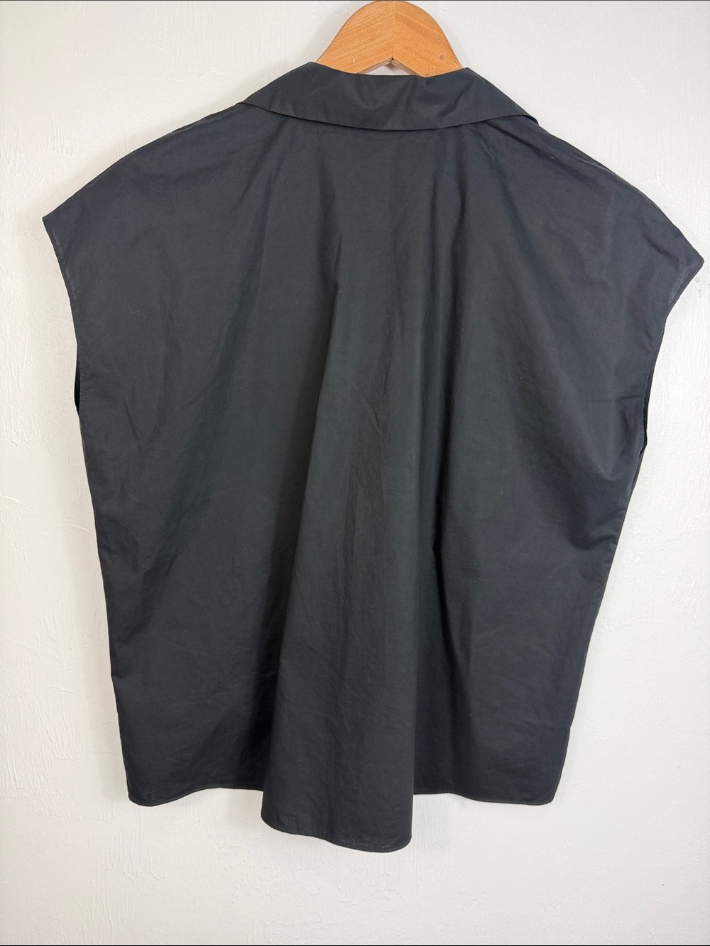 Vince Black 100% Cotton Oversized Cap Sleeve Button Down Blouse Top S - Picture 3 of 7